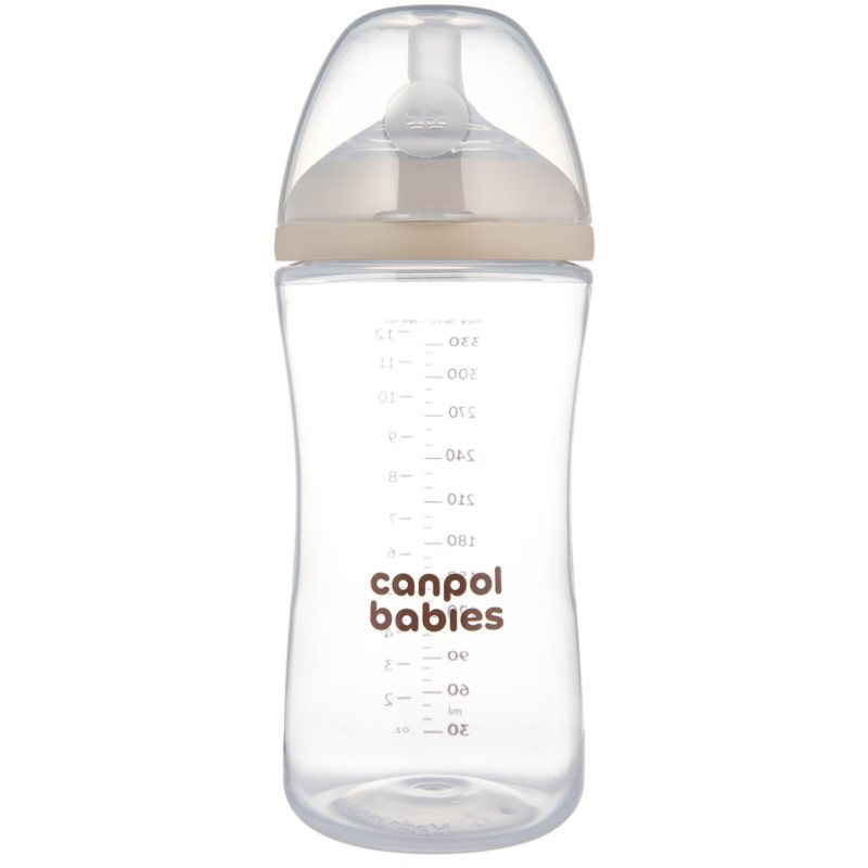 CANPOL BABIES Lahev antikoliková natural shape 9m+ 330 ml