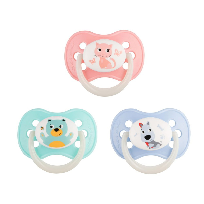 Canpol babies Dudlík 6-18m silikonový třešinka ANIMALS