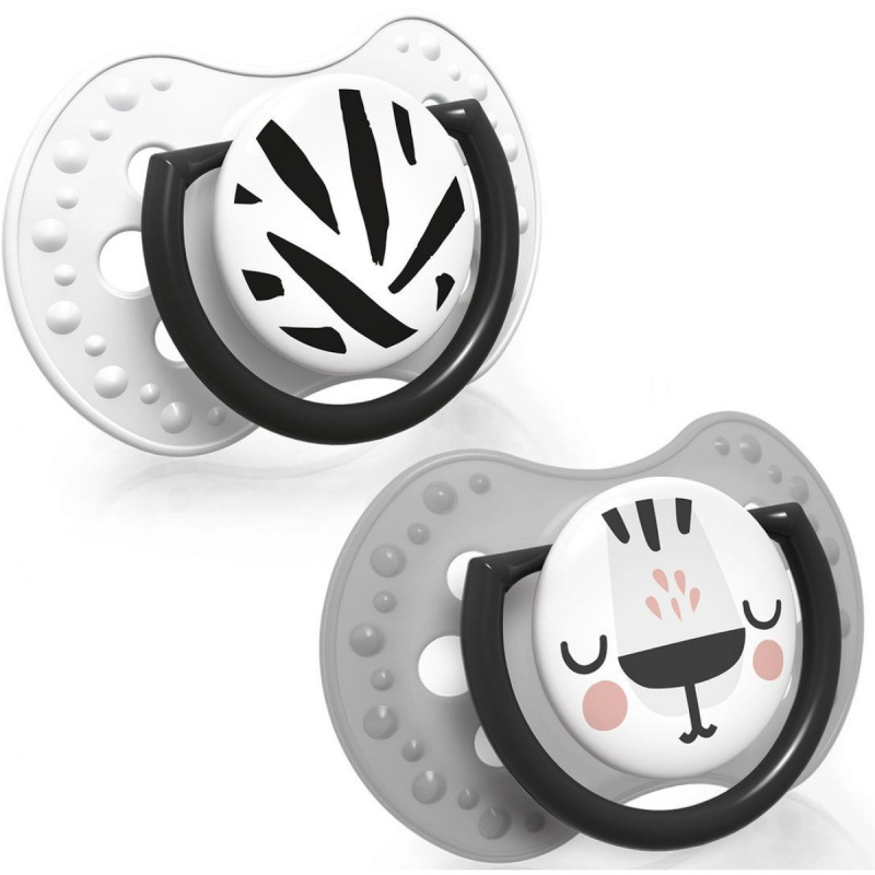 LOVI Dudlík silikonový dynamický LOVI SALT&PEPPER 3-6 m 2ks
