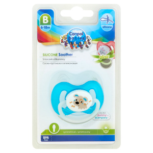 Canpol Babies Šidítko silikonové symetrické 6-18 m, mix variant