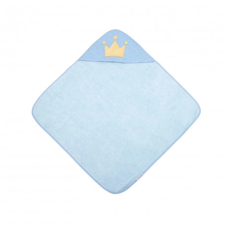 Canpol babies měkká dětská osuška s kapucí 85 × 85 cm ROYAL BABY, modrá