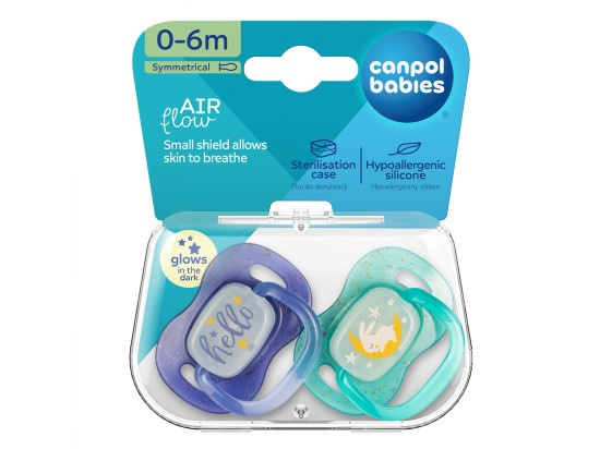 Canpol babies NIGHTGLOW Boy dudlík 0-6 m 2 ks