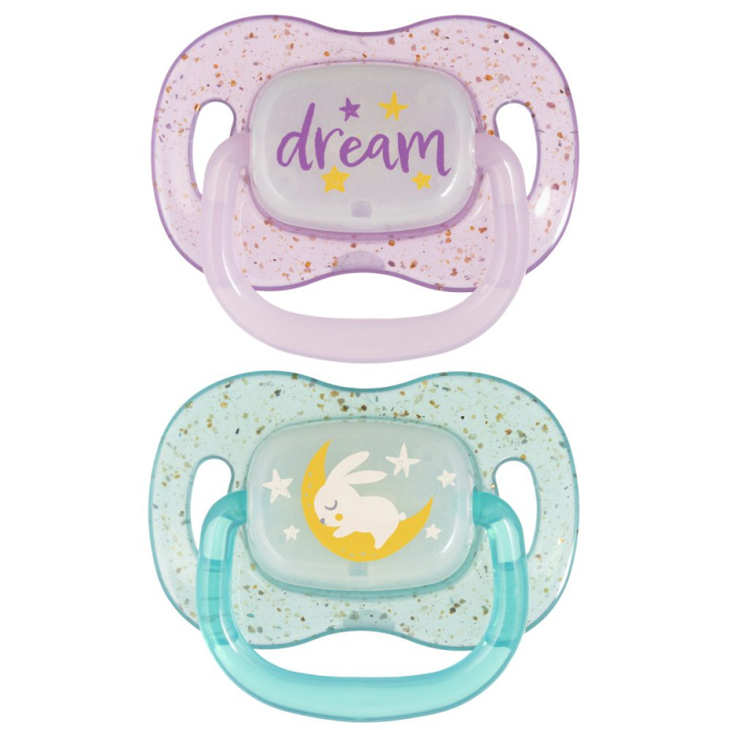 Canpol babies NIGHTGLOW Girl dudlík 0-6 m 2 ks