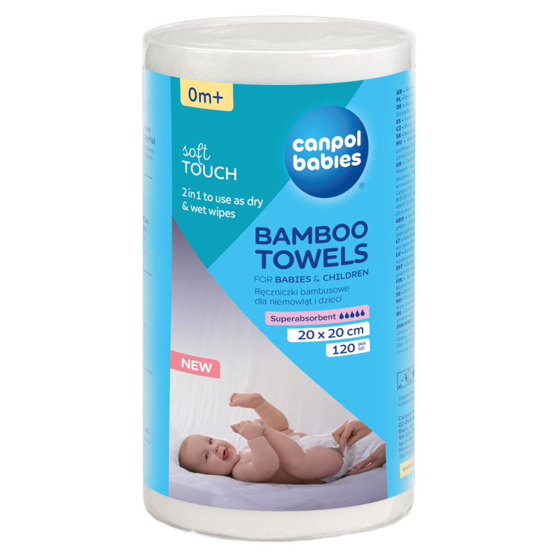 CANPOL BABIES Jednorázové bambusové ručníky 120 kusů