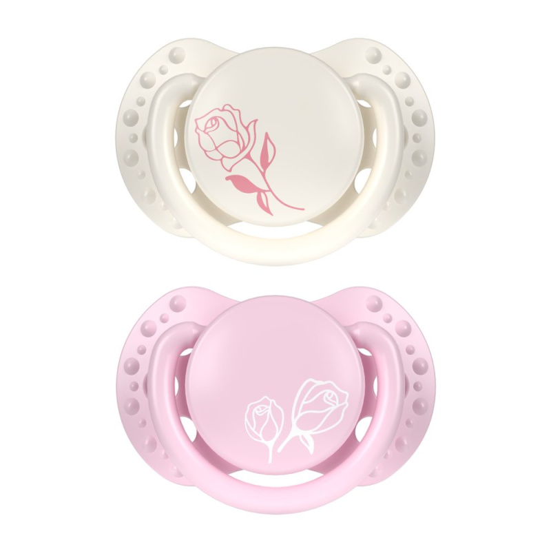 LOVI Mini dudlík silikonový dynamický PETITE ROSE 0-2m 2ks holka