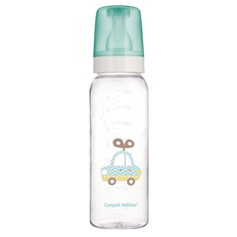 CANPOL BABIES Láhev sklo s potiskem 240 ml