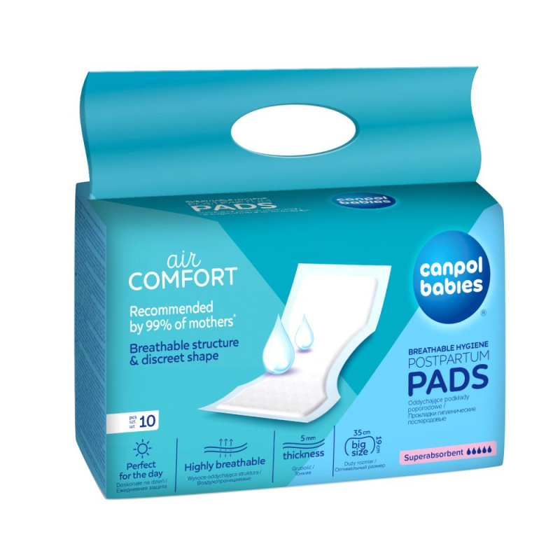 Canpol babies Postpartum Pads porodnické vložky Super Absorbent 10 ks
