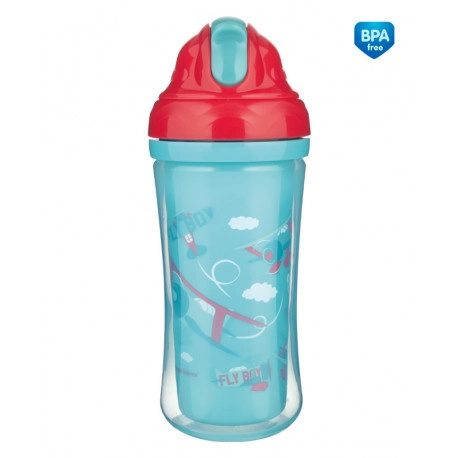Canpol babies sportovní láhev se silikonovou slámkou 260 ml – Letadla