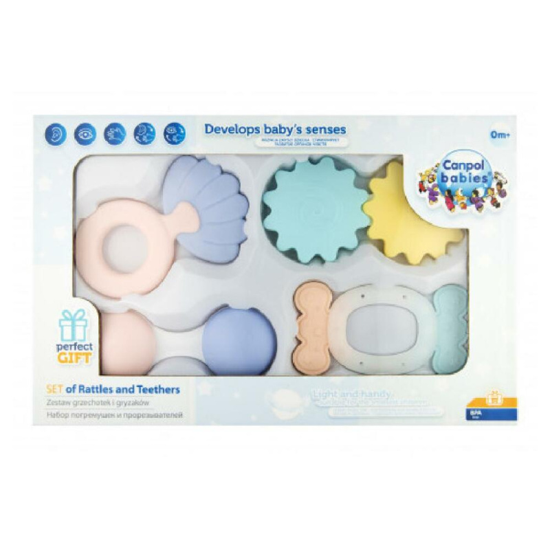 Canpol babies První set chrastítek s kousátky, pastel
