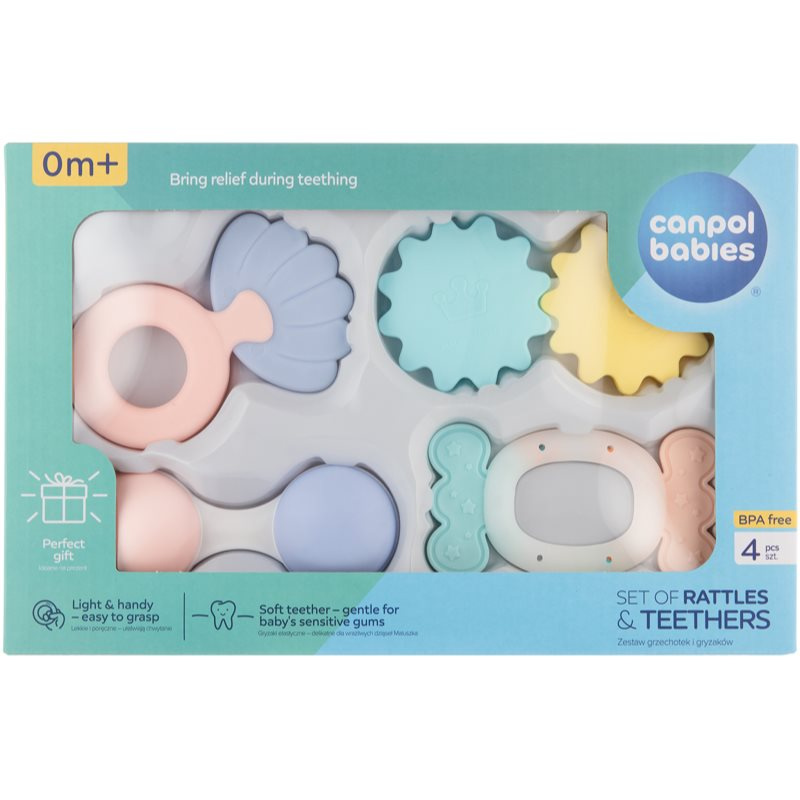 Canpol babies První set chrastítek s kousátky, pastel
