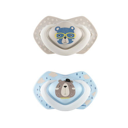 CANPOL BABIES B - Set symetrických silikonových dudlíků 6-18m BONJOUR PARIS modrý 
