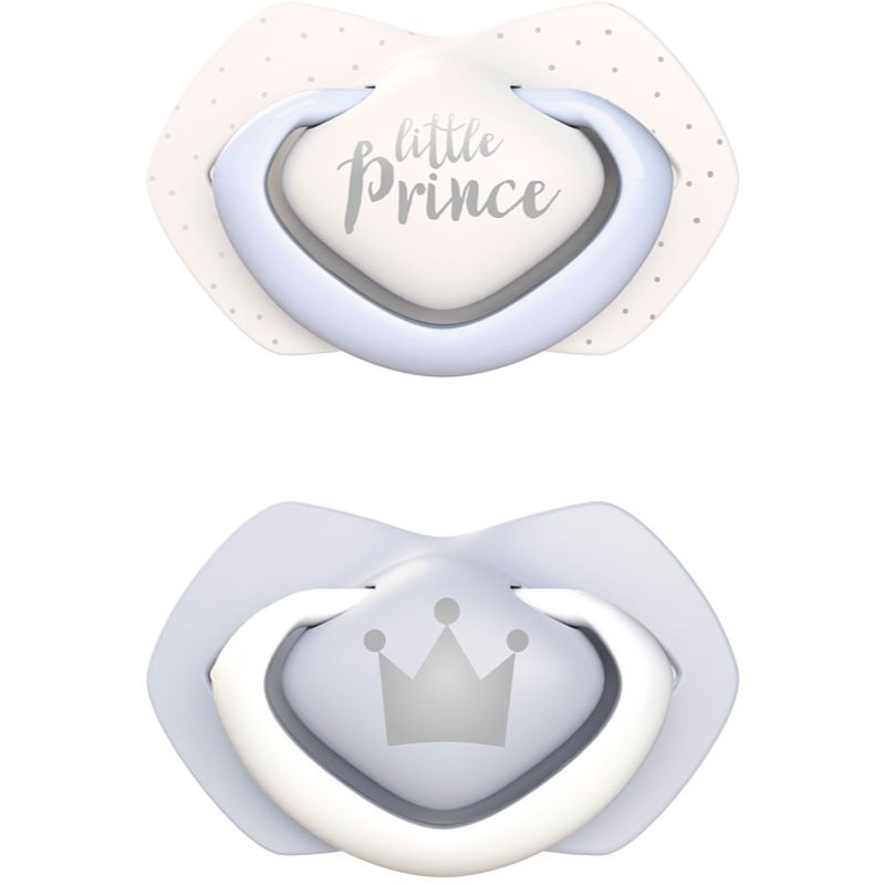 CANPOL BABIES A - Set symetrických silikonových dudlíků 0-6m ROYAL BABY modrý