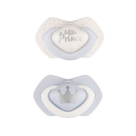 CANPOL BABIES B - Set symetrických silikonových dudlíků 6-18m ROYAL BABY modrý