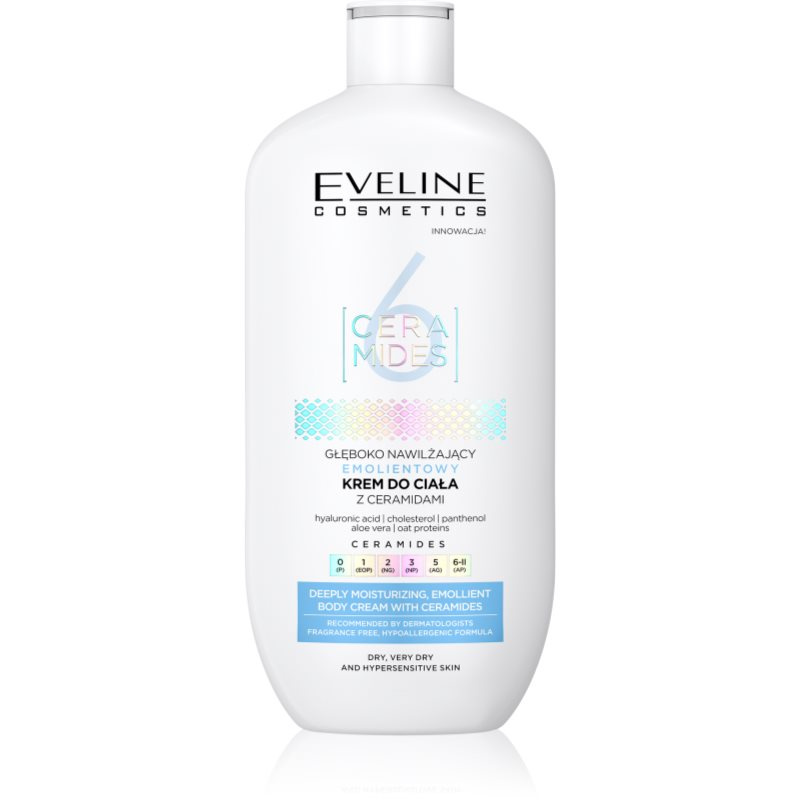 Eveline Cosmetics 6 Ceramides hydratační tělový krém pro suchou až velmi suchou pokožku bez parfemace 350 ml