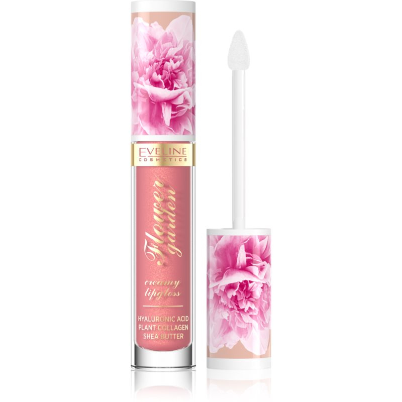 Eveline Cosmetics Flower Garden krémový lesk na rty s kyselinou hyaluronovou odstín 02 Sweet Daisy 4.5 ml