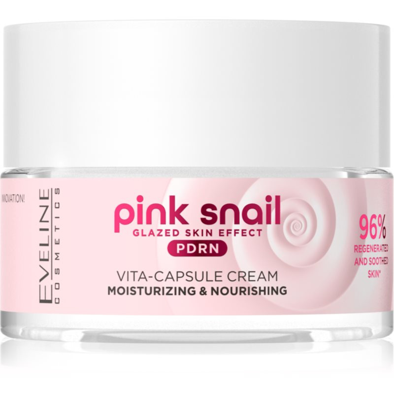 Eveline Cosmetics Pink Snail Glazed Skin Effect protivráskový rozjasňující krém 50 ml