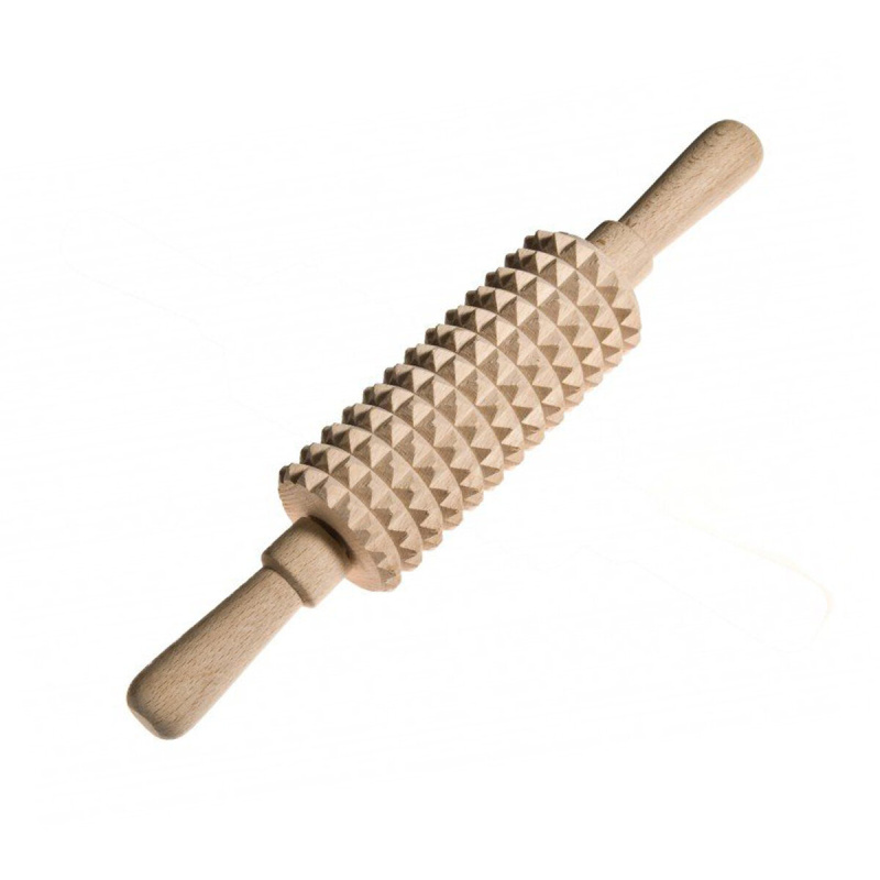 PRACTIC Dřevěný váleček na maso, zubatý, 27,5 cm hnědý