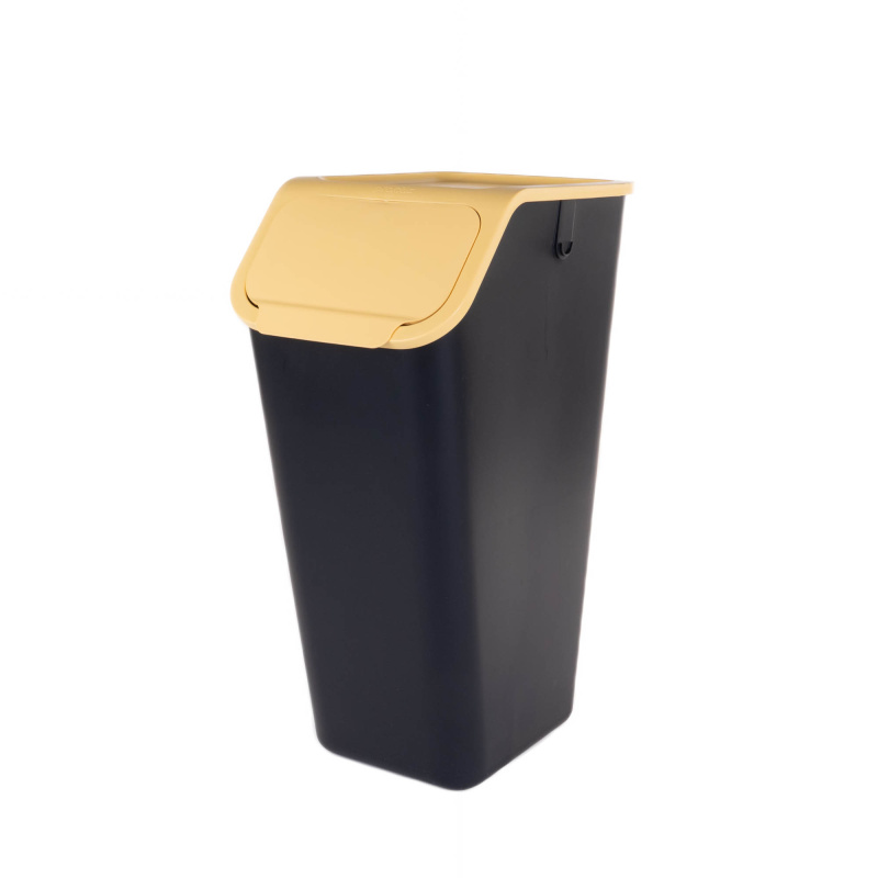PRACTIC Odpadkový koš na tříděný odpad, 35 l, žluté víko černá