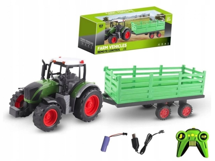 Dálkově ovládaný traktor s přívěsem 1:10 USB - 1 kus