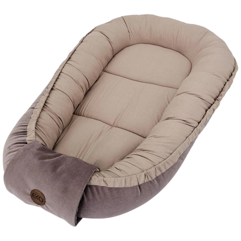EKO bavlněné hnízdo pro miminko velvet 85 × 50 cm – Tmavě růžová