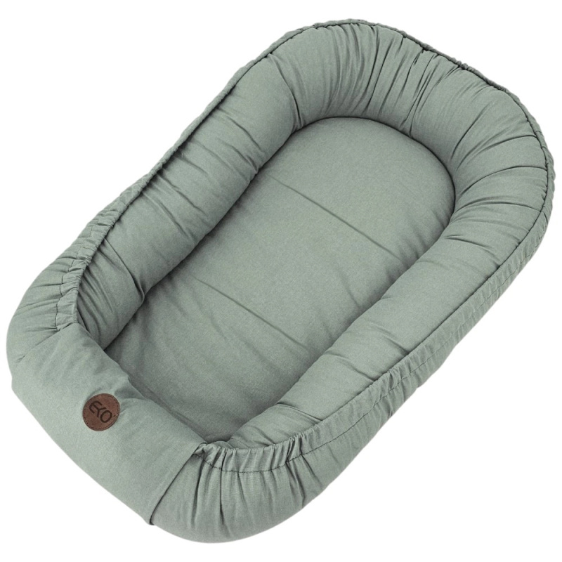EKO bavlněné hnízdo pro miminko dark beige 85 × 50 cm – Olive Green