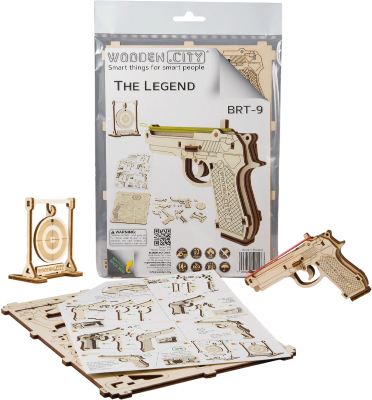 WOODEN CITY 3D puzzle Pistole Legend BRT 9, 31 ks
