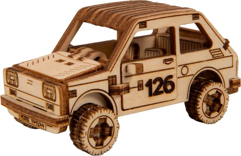 Dřevěné 3D puzzle - Model rallye auta 3 (Fiat 126)