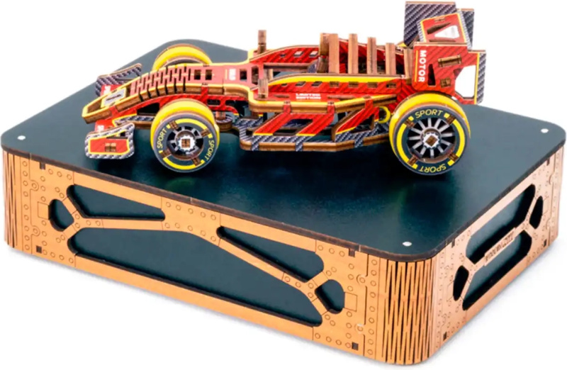 dřevěné 3D puzzle závodní bolid limitovaná edice WOODEN CITY