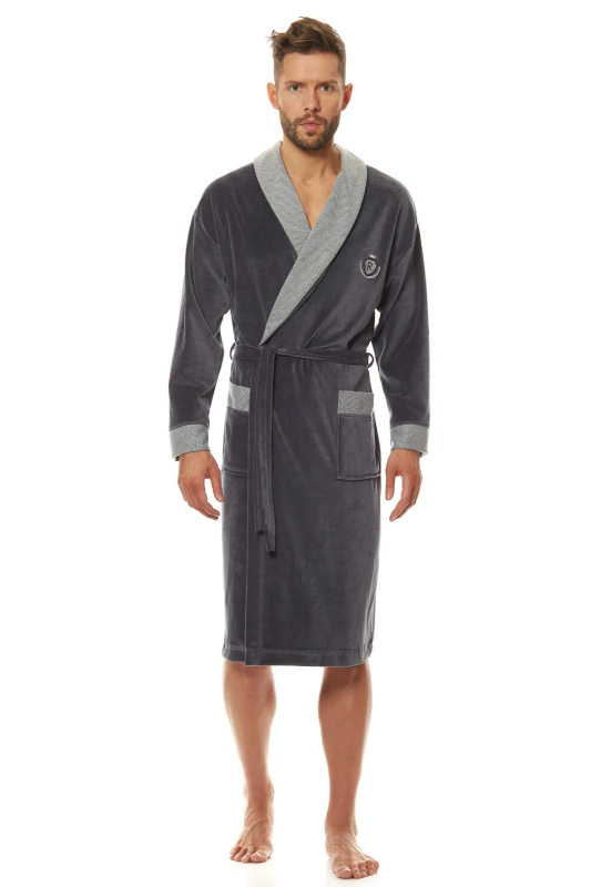 Pánský župan L&L 9102 grafit XL-182/120/116