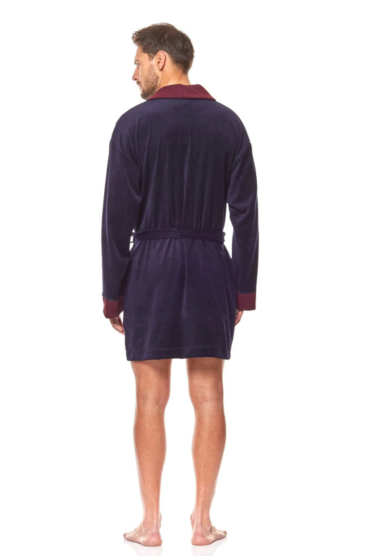 Pánský župan 9101 dark blue - L&L tmavě modrá 3XL