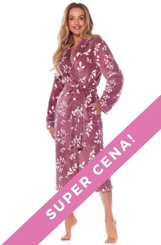 Dlouhý dámský župan L&L 2211 Penelope S-2XL červenat se XL-171/106/114