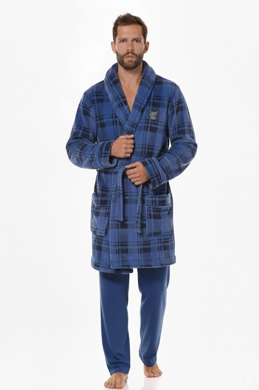 L&L 2456 BJ 3XL pánský župan tmavě modrá 3xl