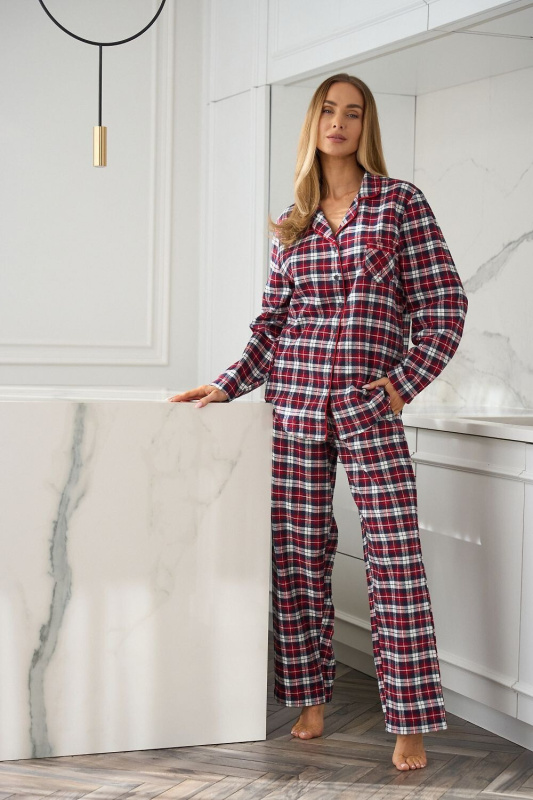 Pyžamo L&L 2475 Roxy long/r S-2XL dámské pyžamo na zip Ruda S