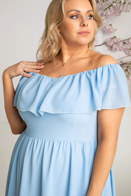 Dámské šaty SB247 světle modré - Karko 46