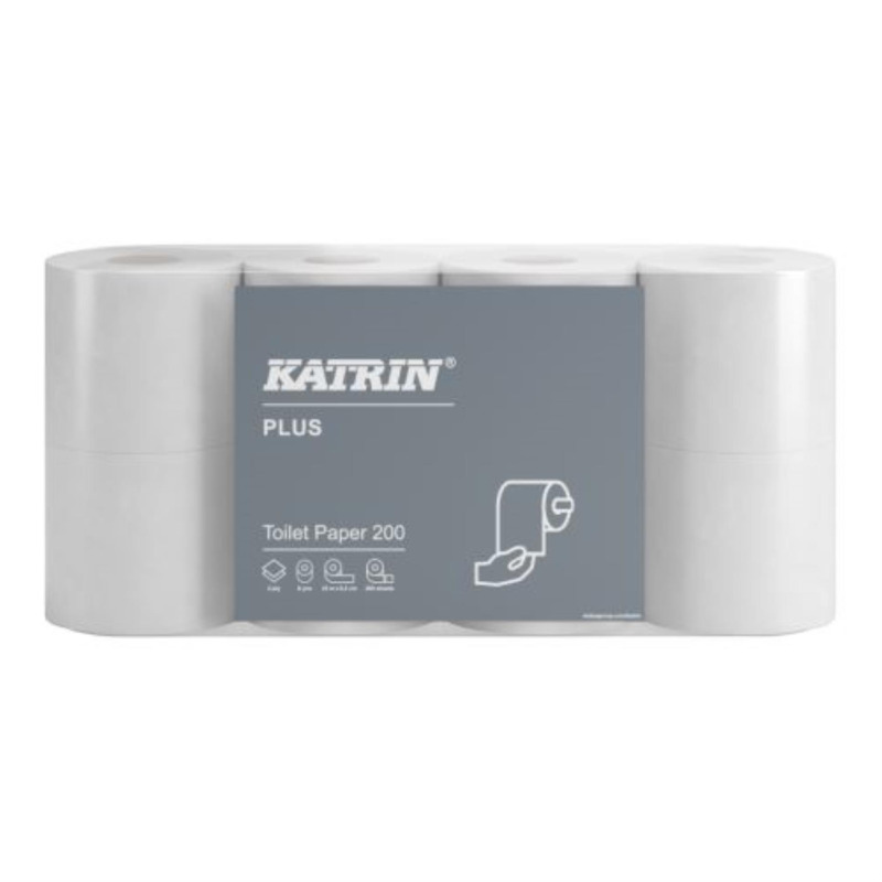 Toaletní papír Katrin - 2vrstvý, bílý, 23 m, 8 ks