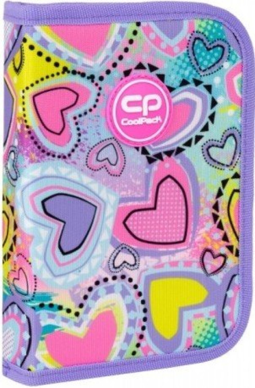 Penál 1-komorový bez vybavení Coolpack Clipper Sew Pastel Heart