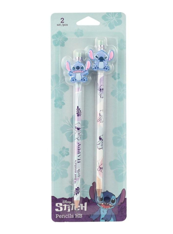 Grafitová tužka Colorino Stitch Pastel 2 HB kulatá s pryží - sada 2 ks