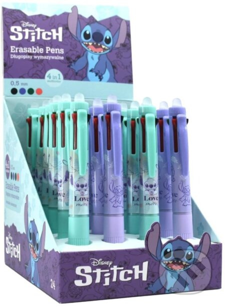 Colorino gumovateľné pero 4v1 Stitch Pastel - mix motivov