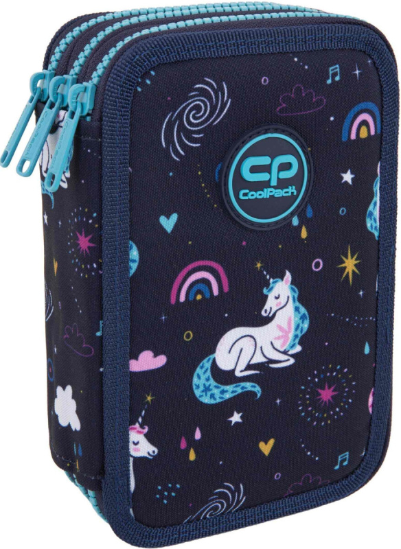 Tříkomorový vybavený penál Coolpack Jumper 3 Mrs Unicorn