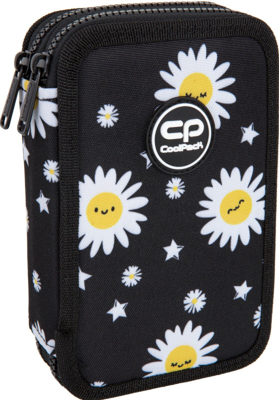 Penál 2-komorové s vybavením Coolpack Jumper 2 Daisy černé