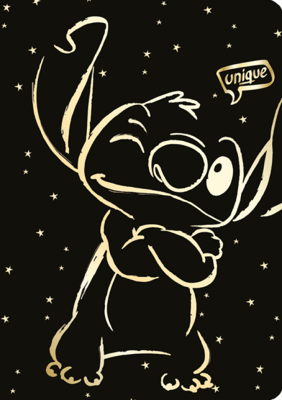 Sešit A5 32 l. čtverečkovaný Disney Gold Stitch vzor 3