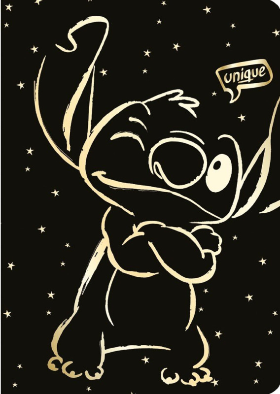Sešit A5 60 l. čtverečkovaný Disney Gold Stitch vzor 3