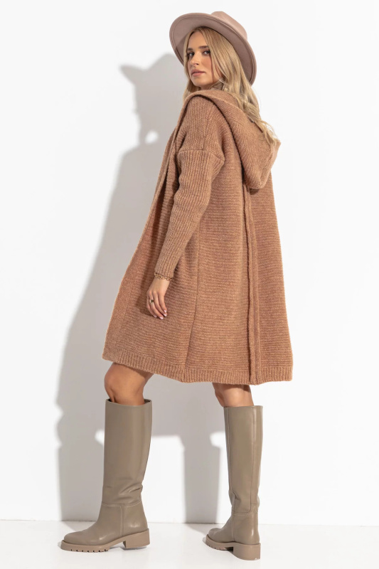 Dámský svetr Cardigan F1284 - Fobya karamelová 34/36