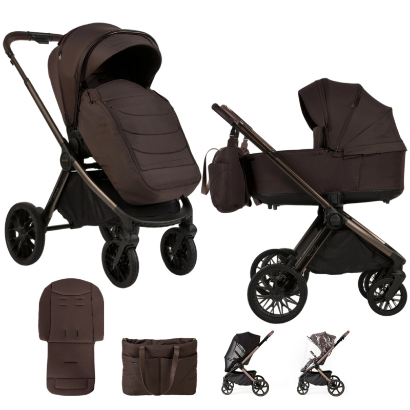 Adamex kombinovaný kočárek Bianco new chocolate brown 2 v 1