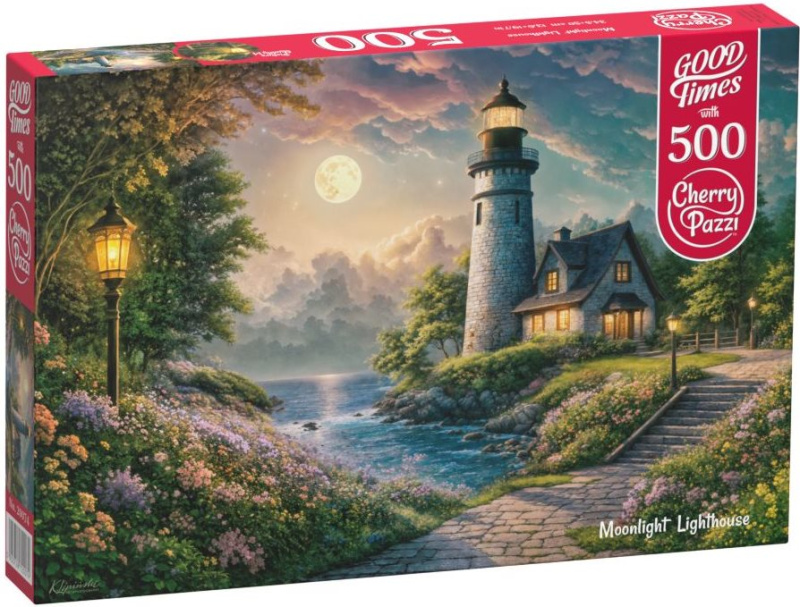 Puzzle Maják za svitu Měsíce 500 dílků