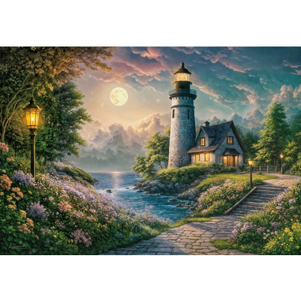 Puzzle Maják za svitu Měsíce 500 dílků