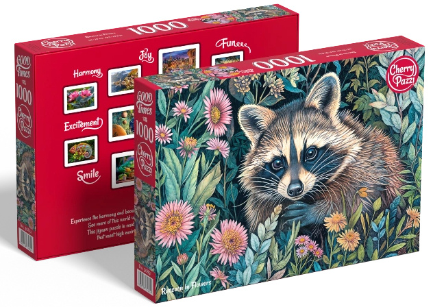 Puzzle Mýval v Květinách 1000 Dílů