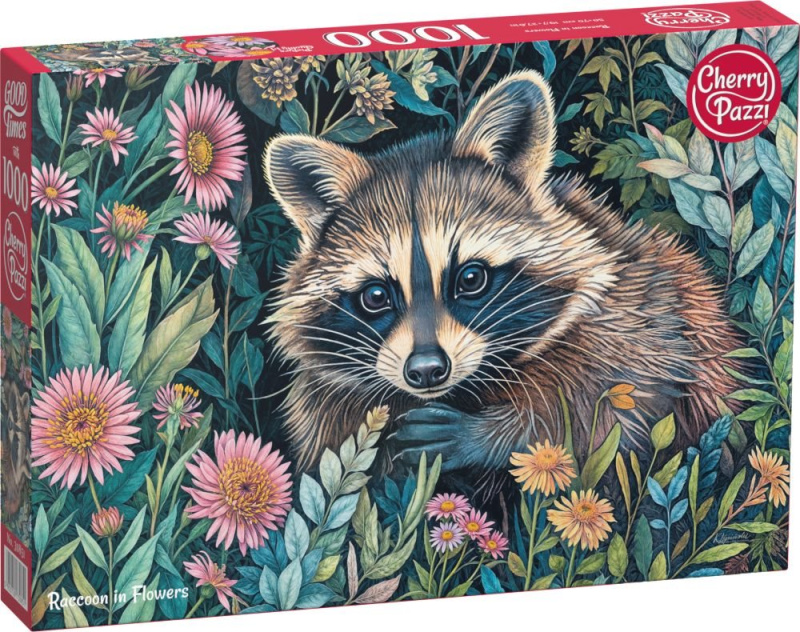 Puzzle Mýval v Květinách 1000 Dílů