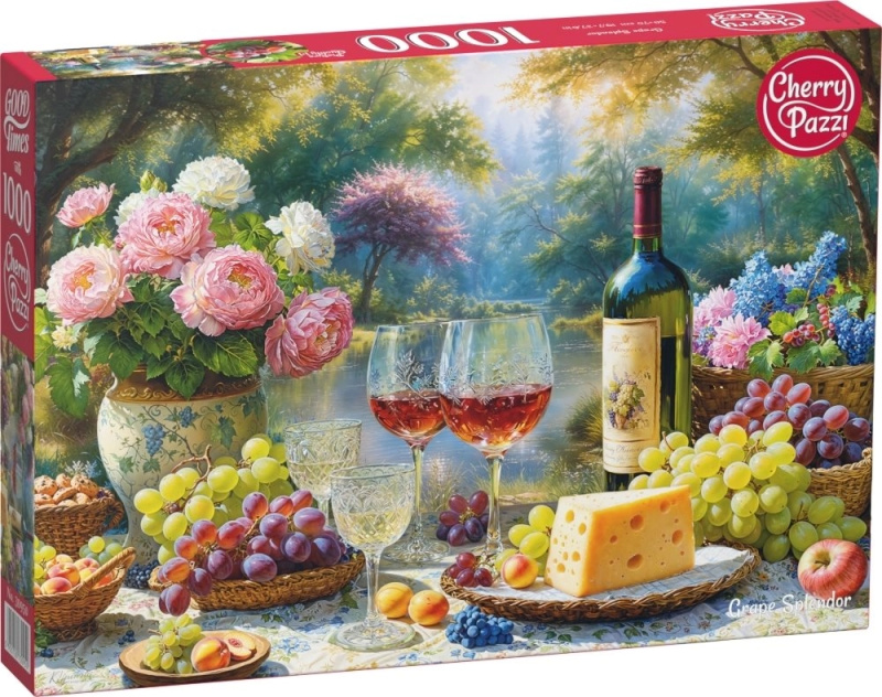 Puzzle vinné zátiší s hrozny 1000 dílků
