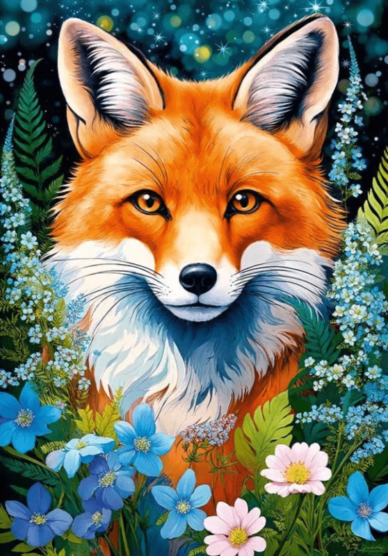 Puzzle Liška v květinách 1000 dílků